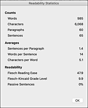 Readability Statistics