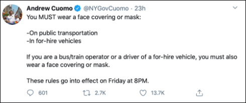 Cuomo’s Twitter feed